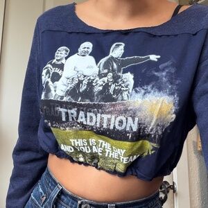 Notre Dame Vintage Navy Crop Sweatshirt XS